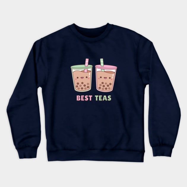 Cute Bubble Tea Best Teas Pun Crewneck Sweatshirt by rustydoodle
